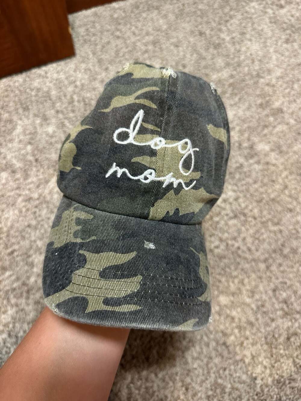 David and Young Dog mom Camouflage Baseball Cap Hat